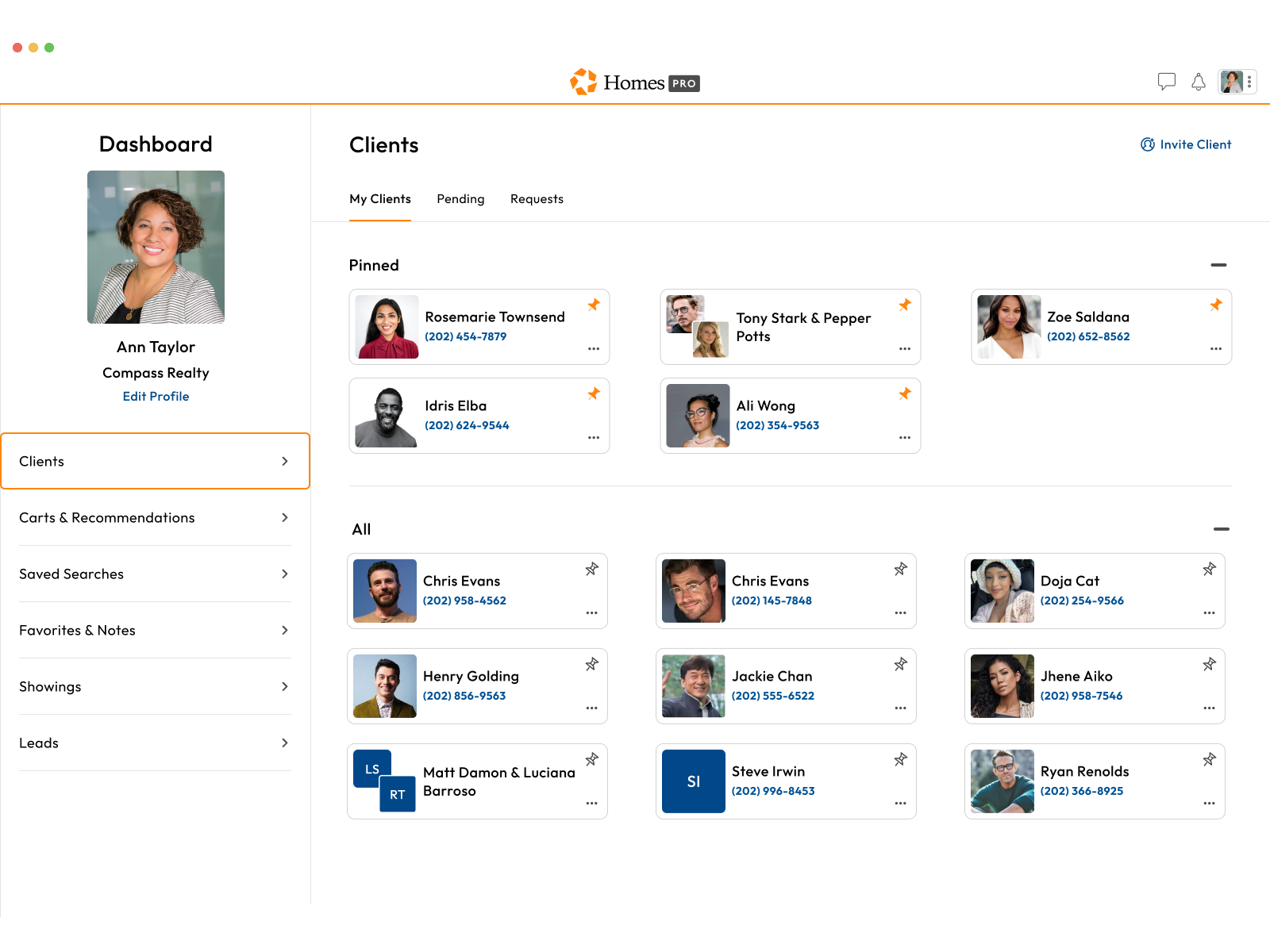 Wireframe of a residential real estate website