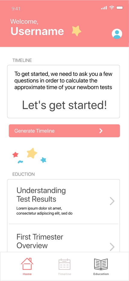 Prototype of an app for traking tests during pregnancy